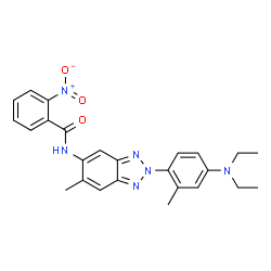 ChemSpider 2D Image | N-{2-[4-(Diethylamino)-2-methylphenyl]-6-methyl-2H-benzotriazol-5-yl}-2-nitrobenzamide | C25H26N6O3