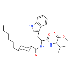 ChemSpider 2D Image | Methyl N-[(4-hexylcyclohexyl)carbonyl]tryptophylvalinate | C30H45N3O4