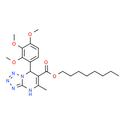 ChemSpider 2D Image | Octyl 5-methyl-7-(2,3,4-trimethoxyphenyl)-1,7-dihydrotetrazolo[1,5-a]pyrimidine-6-carboxylate | C23H33N5O5