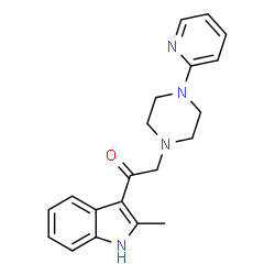 ChemSpider 2D Image | 1-(2-Methyl-1H-indol-3-yl)-2-[4-(2-pyridinyl)-1-piperazinyl]ethanone | C20H22N4O