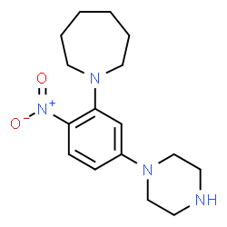 ChemSpider 2D Image | 1-[2-Nitro-5-(1-piperazinyl)phenyl]azepane | C16H24N4O2