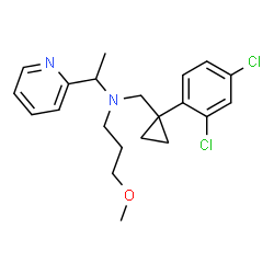 ChemSpider 2D Image | N-{[1-(2,4-Dichlorophenyl)cyclopropyl]methyl}-3-methoxy-N-[1-(2-pyridinyl)ethyl]-1-propanamine | C21H26Cl2N2O