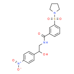 ChemSpider 2D Image | N-[2-Hydroxy-2-(4-nitrophenyl)ethyl]-3-(1-pyrrolidinylsulfonyl)benzamide | C19H21N3O6S