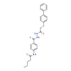 ChemSpider 2D Image | N-[4-({2-[(4-Biphenylyloxy)acetyl]hydrazino}carbonyl)phenyl]pentanamide | C26H27N3O4