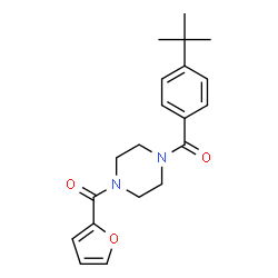 ChemSpider 2D Image | [4-(2-Furoyl)-1-piperazinyl][4-(2-methyl-2-propanyl)phenyl]methanone | C20H24N2O3