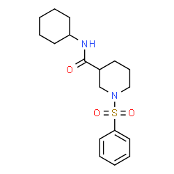 ChemSpider 2D Image | N-Cyclohexyl-1-(phenylsulfonyl)-3-piperidinecarboxamide | C18H26N2O3S