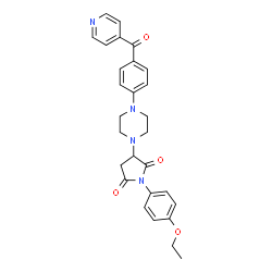 ChemSpider 2D Image | 1-(4-Ethoxyphenyl)-3-[4-(4-isonicotinoylphenyl)-1-piperazinyl]-2,5-pyrrolidinedione | C28H28N4O4