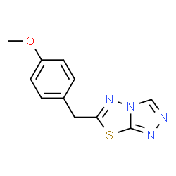 ChemSpider 2D Image | 6-(4-Methoxybenzyl)[1,2,4]triazolo[3,4-b][1,3,4]thiadiazole | C11H10N4OS