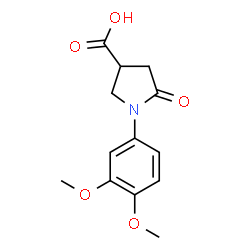 ChemSpider 2D Image | 1-(3,4-Dimethoxyphenyl)-5-oxo-3-pyrrolidinecarboxylic acid | C13H15NO5
