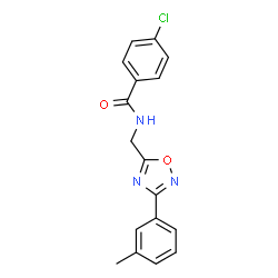 ChemSpider 2D Image | 4-Chloro-N-((3-(m-tolyl)-1,2,4-oxadiazol-5-yl)methyl)benzamide | C17H14ClN3O2
