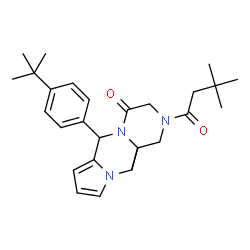 ChemSpider 2D Image | 3,3-Dimethyl-N-(2-{1-[4-(2-methyl-2-propanyl)phenyl]-3,4-dihydropyrrolo[1,2-a]pyrazin-2(1H)-yl}-2-oxoethyl)-N-propylbutanamide | C28H41N3O2