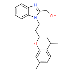 ChemSpider 2D Image | {1-[3-(2-Isopropyl-5-methylphenoxy)propyl]-1H-benzimidazol-2-yl}methanol | C21H26N2O2