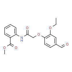 ChemSpider 2D Image | methyl 2-[2-(2-ethoxy-4-formylphenoxy)acetamido]benzoate | C19H19NO6