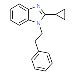 ChemSpider 2D Image | 2-Cyclopropyl-1-phenethyl-1H-benzoimidazole | C18H18N2
