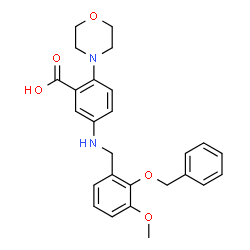 ChemSpider 2D Image | 5-{[2-(Benzyloxy)-3-methoxybenzyl]amino}-2-(4-morpholinyl)benzoic acid | C26H28N2O5