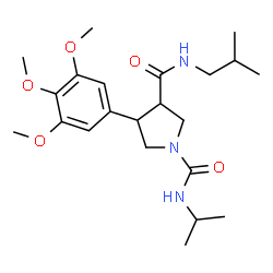 ChemSpider 2D Image | N~3~-Isobutyl-N~1~-isopropyl-4-(3,4,5-trimethoxyphenyl)-1,3-pyrrolidinedicarboxamide | C22H35N3O5