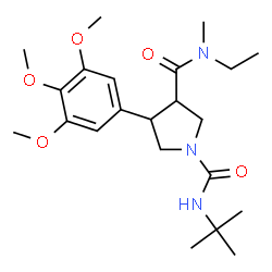ChemSpider 2D Image | N~3~-Ethyl-N~3~-methyl-N~1~-(2-methyl-2-propanyl)-4-(3,4,5-trimethoxyphenyl)-1,3-pyrrolidinedicarboxamide | C22H35N3O5