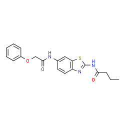 ChemSpider 2D Image | N-{6-[(Phenoxyacetyl)amino]-1,3-benzothiazol-2-yl}butanamide | C19H19N3O3S