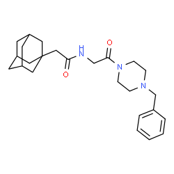 ChemSpider 2D Image | 2-(Adamantan-1-yl)-N-[2-(4-benzyl-1-piperazinyl)-2-oxoethyl]acetamide | C25H35N3O2