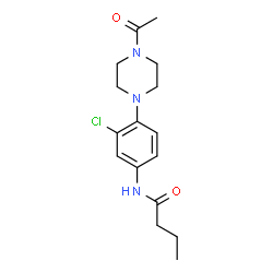 ChemSpider 2D Image | N-[4-(4-Acetyl-1-piperazinyl)-3-chlorophenyl]butanamide | C16H22ClN3O2