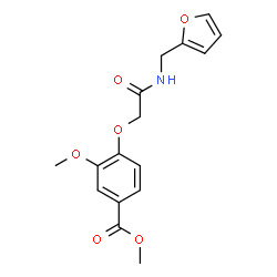 ChemSpider 2D Image | Methyl 4-{2-[(2-furylmethyl)amino]-2-oxoethoxy}-3-methoxybenzoate | C16H17NO6
