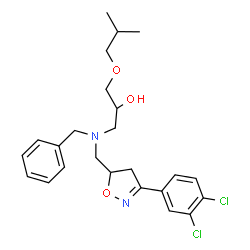ChemSpider 2D Image | 1-(Benzyl{[3-(3,4-dichlorophenyl)-4,5-dihydro-1,2-oxazol-5-yl]methyl}amino)-3-isobutoxy-2-propanol | C24H30Cl2N2O3