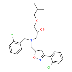ChemSpider 2D Image | 1-[(2-Chlorobenzyl){[3-(2-chlorophenyl)-4,5-dihydro-1,2-oxazol-5-yl]methyl}amino]-3-isobutoxy-2-propanol | C24H30Cl2N2O3