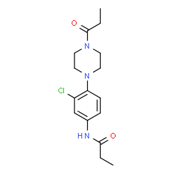 ChemSpider 2D Image | N-[3-Chloro-4-(4-propionyl-1-piperazinyl)phenyl]propanamide | C16H22ClN3O2