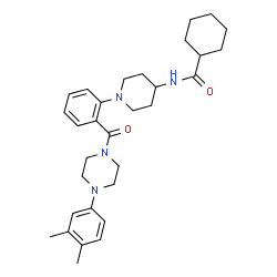 ChemSpider 2D Image | N-[1-(2-{[4-(3,4-Dimethylphenyl)-1-piperazinyl]carbonyl}phenyl)-4-piperidinyl]cyclohexanecarboxamide | C31H42N4O2