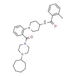 ChemSpider 2D Image | N-(1-{2-[(4-Cycloheptyl-1-piperazinyl)carbonyl]phenyl}-4-piperidinyl)-2-methylbenzamide | C31H42N4O2