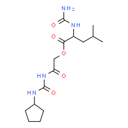 ChemSpider 2D Image | 2-[(Cyclopentylcarbamoyl)amino]-2-oxoethyl N-carbamoylleucinate | C15H26N4O5