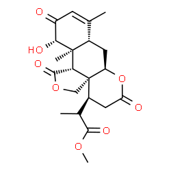 ChemSpider 2D Image | methyl (2S)-2-[(3aS,7aR,8aS,12S,12aS,12bR)-12-hydroxy-9,12a-dimethyl-1,6,11-trioxo-1,5,6,7a,8,8a,11,12,12a,12b-decahydro-4H-benzo[g]furo[3,4-e]chromen-4-yl]propanoate | C21H26O8