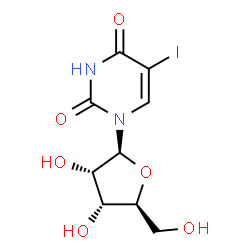 ChemSpider 2D Image | 5-Iodo-1-(beta-L-ribofuranosyl)-2,4(1H,3H)-pyrimidinedione | C9H11IN2O6