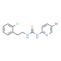 ChemSpider 2D Image | 1-(5-Bromo-2-pyridinyl)-3-[2-(2-chlorophenyl)ethyl]thiourea | C14H13BrClN3S