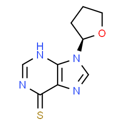 ChemSpider 2D Image | 9-[(2R)-Tetrahydro-2-furanyl]-3,9-dihydro-6H-purine-6-thione | C9H10N4OS