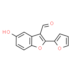 ChemSpider 2D Image | 2-(2-Furyl)-5-hydroxy-1-benzofuran-3-carbaldehyde | C13H8O4