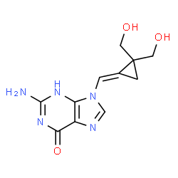 ChemSpider 2D Image | 9-((2,2-bis(hydroxymethyl)cyclopropylidene)methyl)guanine | C11H13N5O3