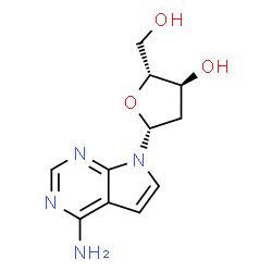 ChemSpider 2D Image | 2'-Deoxytubercidin | C11H14N4O3