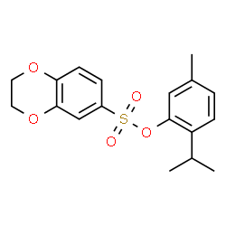 ChemSpider 2D Image | 2-Isopropyl-5-methylphenyl 2,3-dihydro-1,4-benzodioxine-6-sulfonate | C18H20O5S