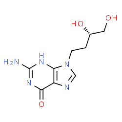 ChemSpider 2D Image | 2-Amino-9-[(3S)-3,4-dihydroxybutyl]-3,9-dihydro-6H-purin-6-one | C9H13N5O3