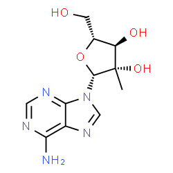 ChemSpider 2D Image | 9-(2-C-Methyl-beta-D-arabinofuranosyl)-9H-purin-6-amine | C11H15N5O4