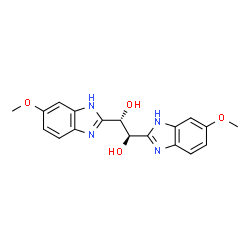 ChemSpider 2D Image | (1R,2S)-1,2-Bis(6-methoxy-1H-benzimidazol-2-yl)-1,2-ethanediol | C18H18N4O4
