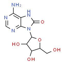 ChemSpider 2D Image | 6-Amino-9-pentofuranosyl-7,9-dihydro-8H-purin-8-one | C10H13N5O5