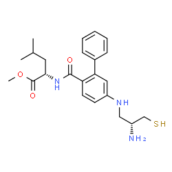 ChemSpider 2D Image | Methyl N-[(5-{[(2R)-2-amino-3-sulfanylpropyl]amino}-2-biphenylyl)carbonyl]-L-leucinate | C23H31N3O3S