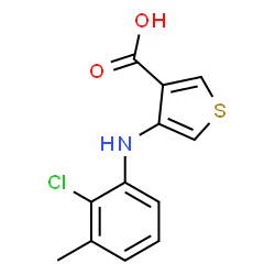 ChemSpider 2D Image | 4-[(2-Chloro-3-methylphenyl)amino]-3-thiophenecarboxylic acid | C12H10ClNO2S