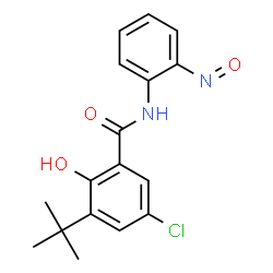 ChemSpider 2D Image | 5-Chloro-2-hydroxy-3-(2-methyl-2-propanyl)-N-(2-nitrosophenyl)benzamide | C17H17ClN2O3