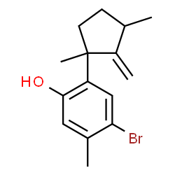 ChemSpider 2D Image | 4-Bromo-2-(1,3-dimethyl-2-methylenecyclopentyl)-5-methylphenol | C15H19BrO