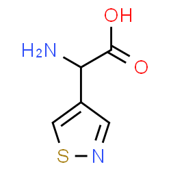 ChemSpider 2D Image | Amino(1,2-thiazol-4-yl)acetic acid | C5H6N2O2S