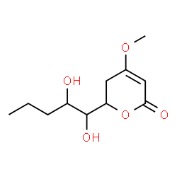 ChemSpider 2D Image | 6-(1,2-Dihydroxypentyl)-4-methoxy-5,6-dihydropyran-2-one | C11H18O5
