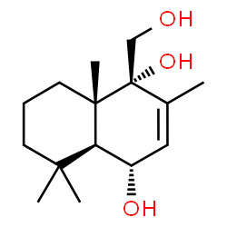ChemSpider 2D Image | (1R,4S,4aS,8aS)-1-(Hydroxymethyl)-2,5,5,8a-tetramethyl-1,4,4a,5,6,7,8,8a-octahydro-1,4-naphthalenediol | C15H26O3